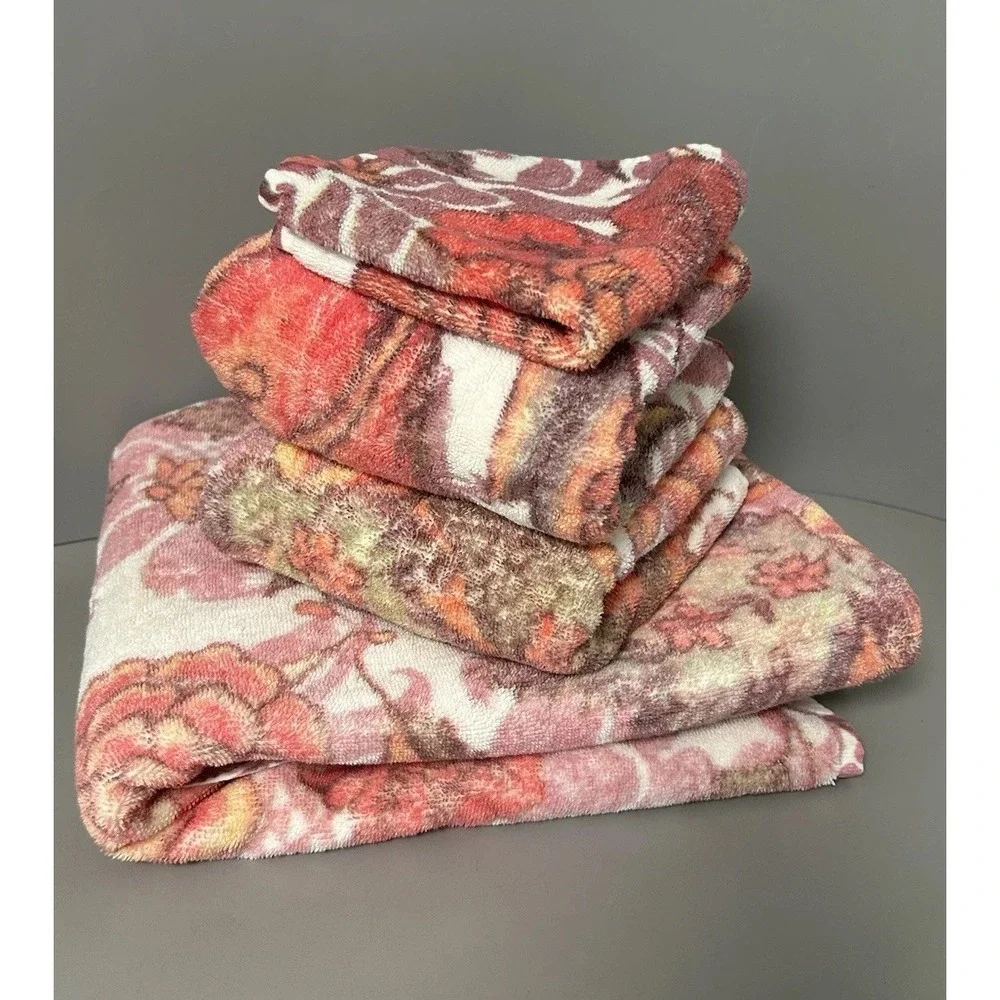FRESCO Towels - Terry Turkish Cotton - 1 Bath Towel, 2 Hand Towels & Washcloth